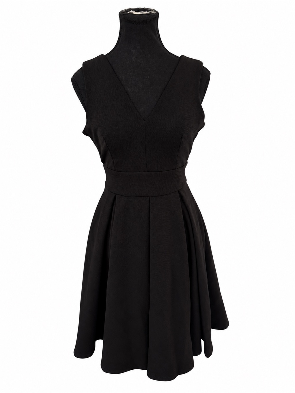 Haute Monde Black V-Neck Fit & Flare Dress Size M